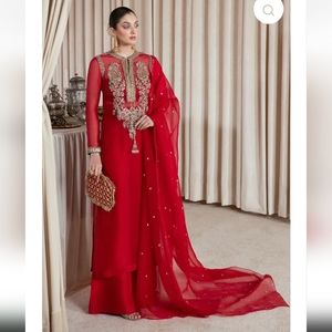Hussain Rehar best seller red dress in medium size